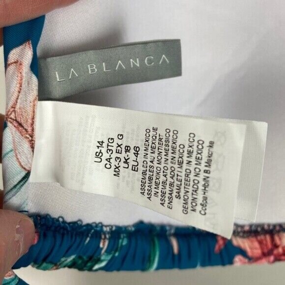 La Blanca Size 14 Flyaway Orchid Triangle Bikini Top Floral Halter Bohemian Boho - Picture 6 of 12